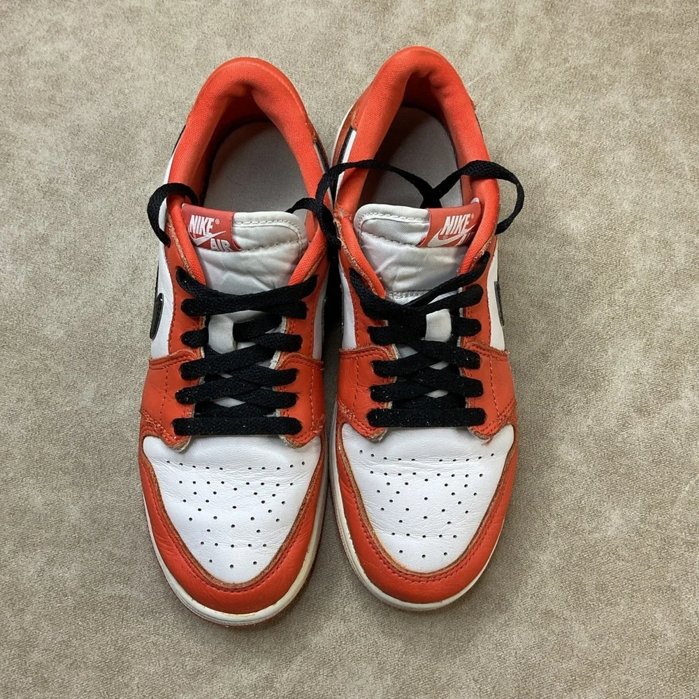 Nike Air Jordan 1 Low OG Size 7Y (GS) Starfish Orange White Black CZ0858-801